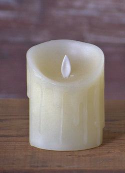 Cream Drip Moving Flame LED Candle 3in by 4in