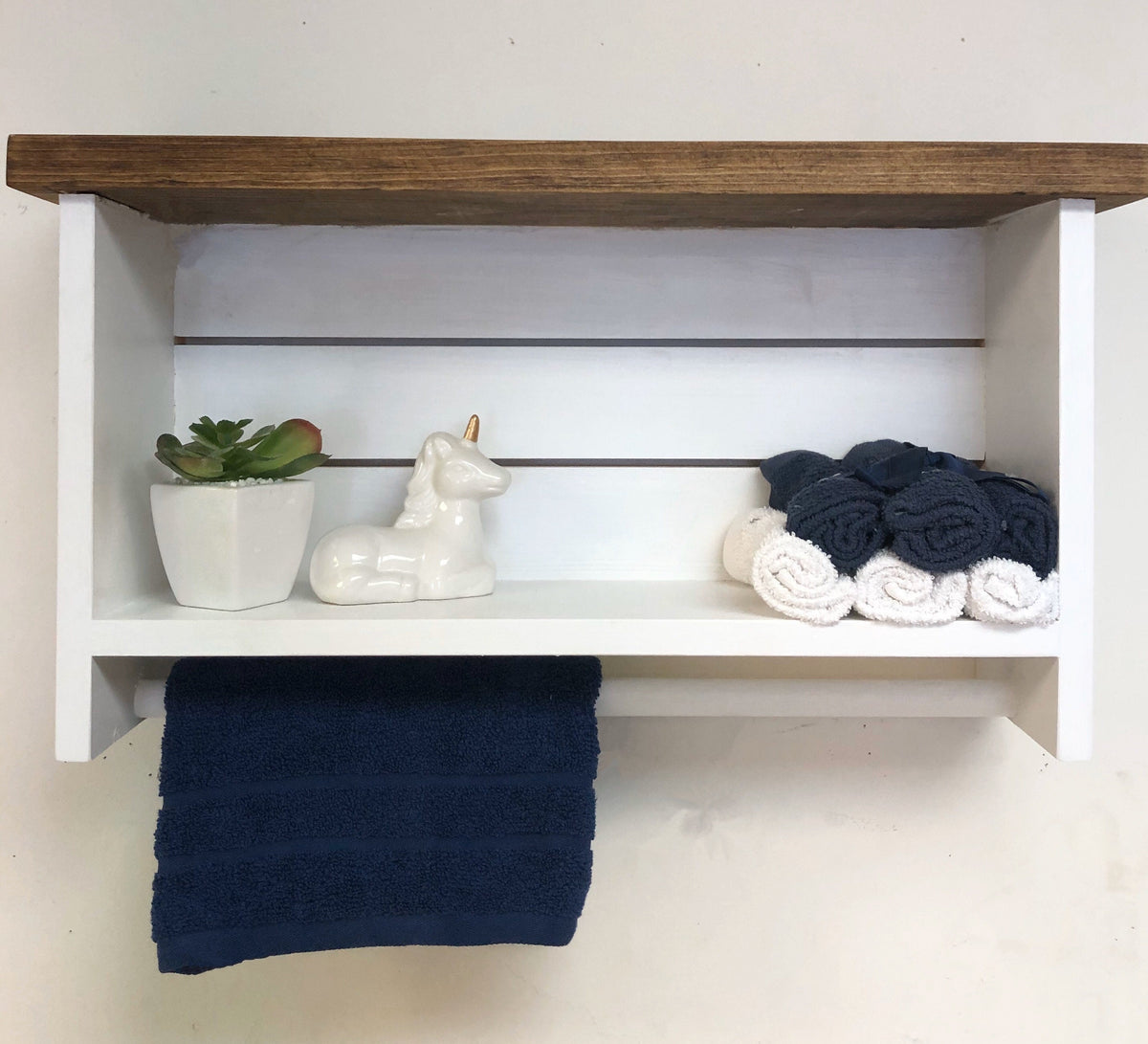 Bathroom Shelves Towel Rack with Bars Wall Mounted Farmhouse Towel