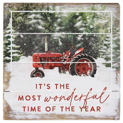 Christmas Tractor - Perfect Pallet Petites: 6" x 6" x 1"