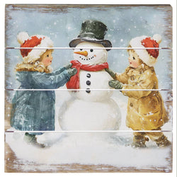 Building Snowman Scene - Perfect Pallet Petites: 6" x 6" x 1"