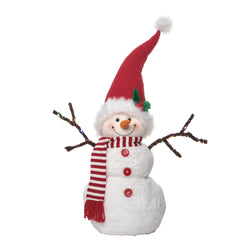 Christmas Plush Light Up Snowman Decor: Polyester