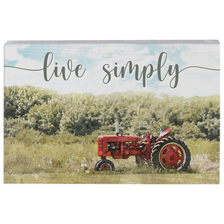 Live Simply Tractor - Small Talk Rectangle