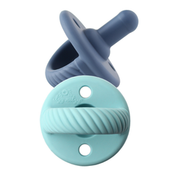 Sweetie Soother™ Pacifier Sets (2-pack): Robin's Egg Blue + Navy Cables