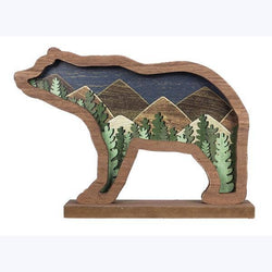 Wood Bear Cutout Tabletop Decor Lodge/ Woodland
