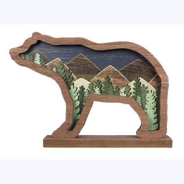 Wood Bear Cutout Tabletop Decor Lodge/ Woodland