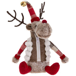 10" Tall Dasher Puffer Vest Reindeer Christmas