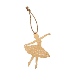 Christmas Ballerina Gold Ornament