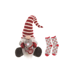 Christmas Plush Gnome w/Socks: Fabric/Canvas