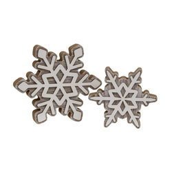 2/Set, Layered Chunky Snowflake Sitters