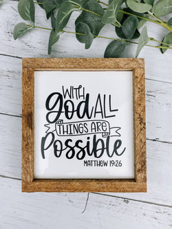 With God All Things Are Possible Subway Tile Sign