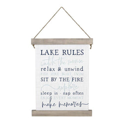 Hanging Canvas - Lake Rules: 15.5" x 28"