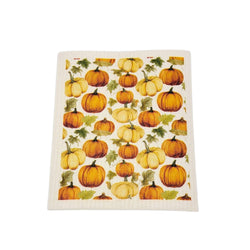 Pumpkin Patterned Fall Swedish Dishcloth - Kitchen Towels