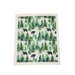 Black Bear In The Forest Swedish Dishcloths- Camping