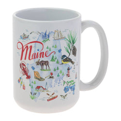 ME State Collection Ceramic 15 oz Mug Maine Rosanne Beck
