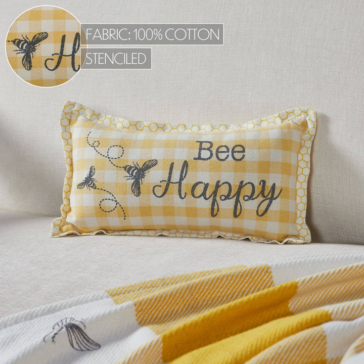 Buzzy Bees Bee Happy Pillow 7x13