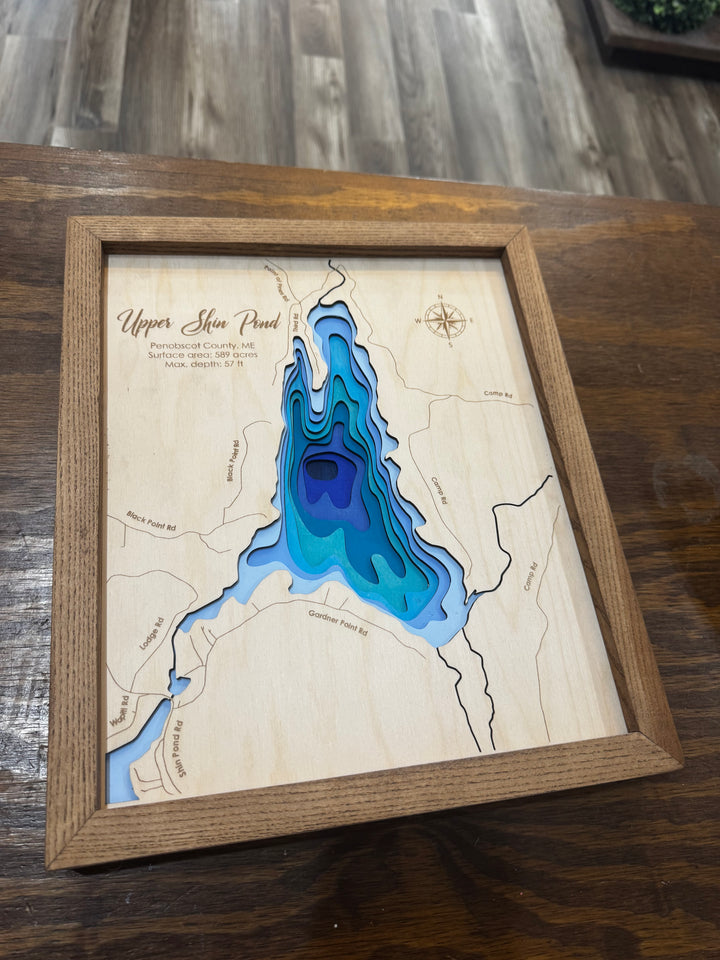 Custom Upper Shin Pond Lake Depth Map