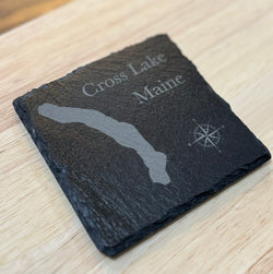 Lake Engraved Slate Coaster