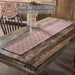 Custom House Burgundy Tan Jacquard Runner 12x60