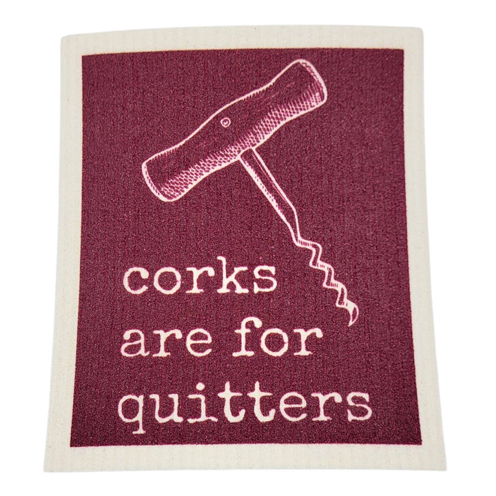 Corks are for Quitters - Funny Swedish Dishcloths - Kitchen