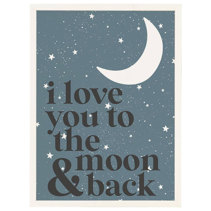 Love You To Moon - Thin Frame Rectangle