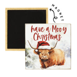 Moo-y Christmas - Square Magnets