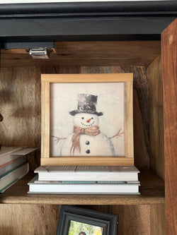 Vintage Snowman | Christmas 2024 Decor: Dark Walnut / 17x17"