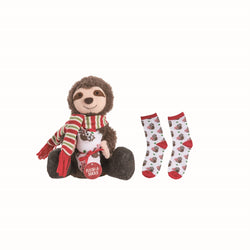 Christmas Plush Sloth w/Socks: Fabric/Canvas