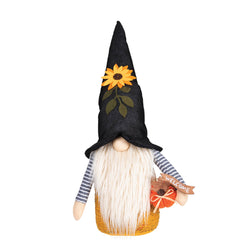 Fall/Harvest Black Hat Gnome W/ Lighted Nose
