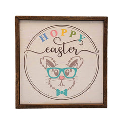 10x10 Hoppy Easter Sign - Easter Home Decor Signs