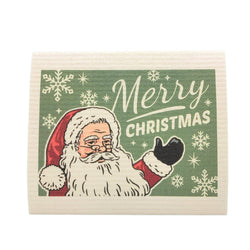 Merry Christmas Santa Swedish Dishcloth - Christmas Decor