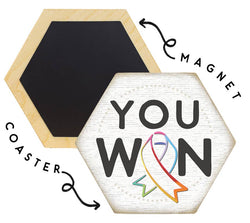 You Won Cancer Ribbon - Honeycomb Coasters