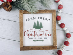 Farm Fresh Christmas Trees Subway Tile Sign, Christmas Sign