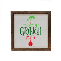 6X6 Christmas Decoration - Merry Grinch Mas Box Sign