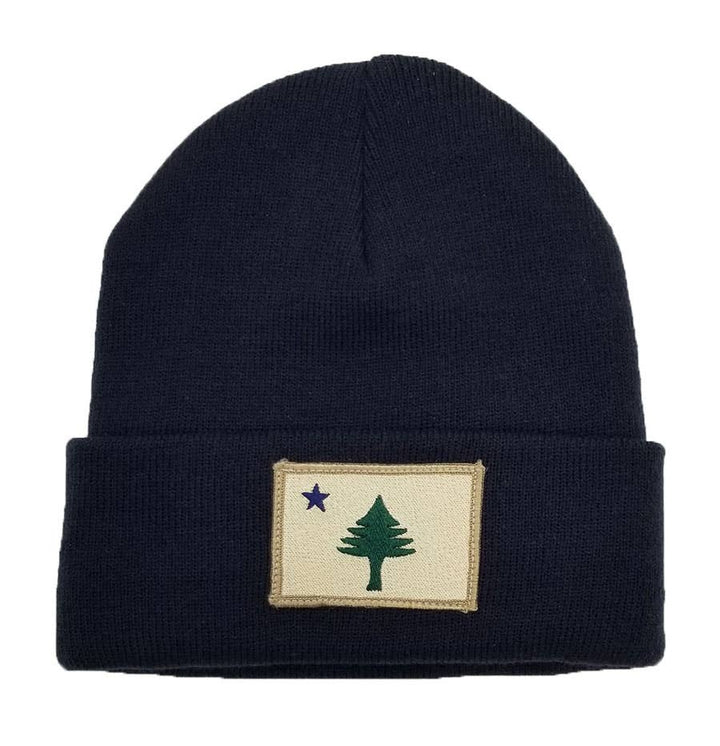 Maine Flag Fleece-Lined Hat Assorted Colors: Navy