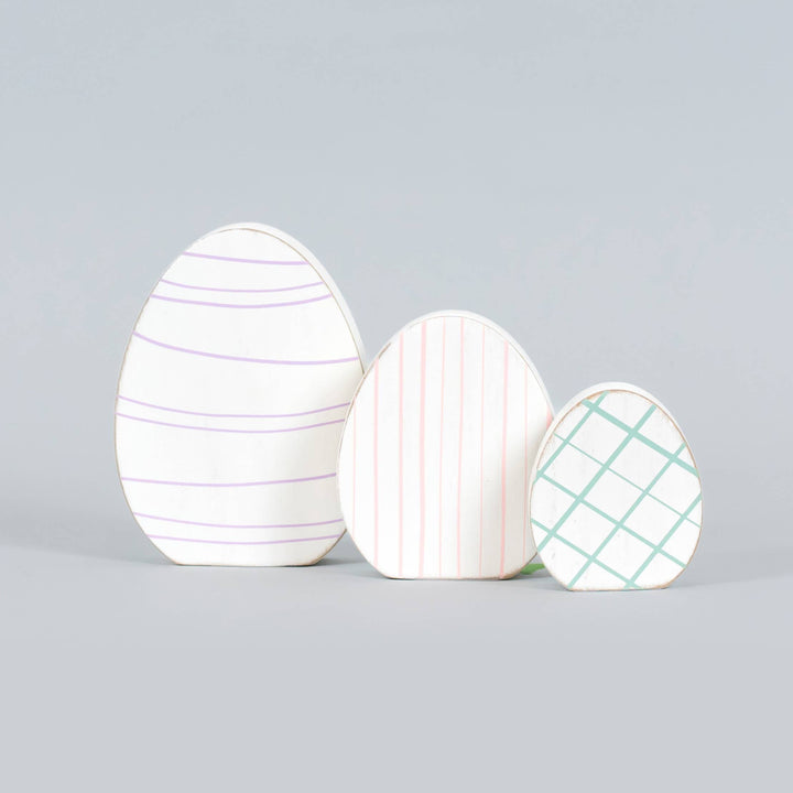 30299 - 4x5, 3x4, 2x3 st/3 wood Easter Eggs Spring decor