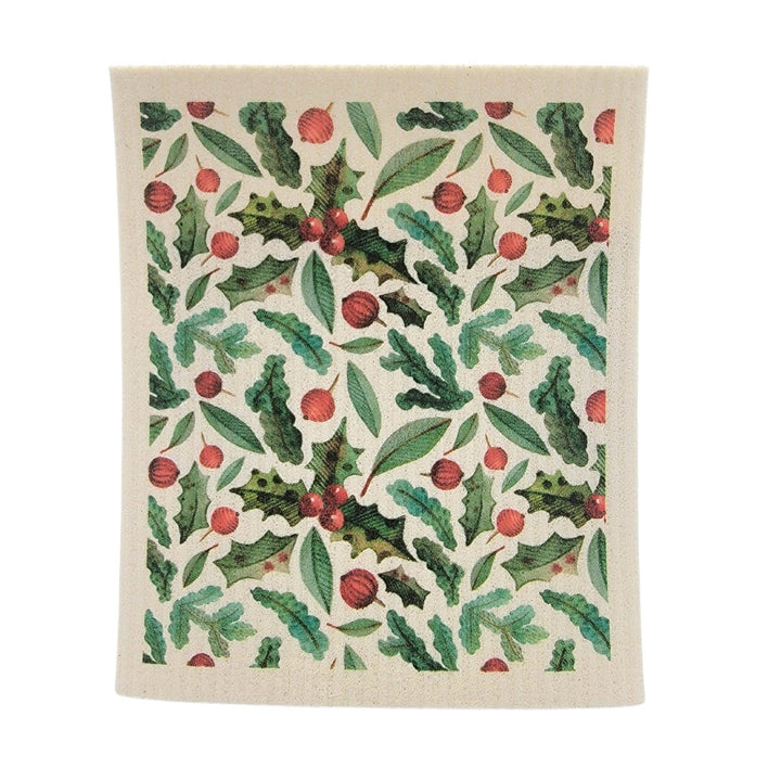 Wreath & Garland Pattern Swedish Dishcloth - Christmas Decor