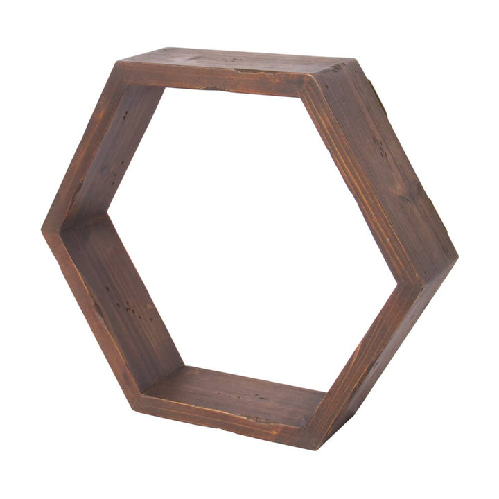 LS1005 - Stained Wood Honeycomb Shelf