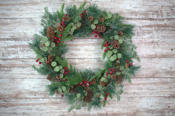 Red Icy Berry & Pine Wreath