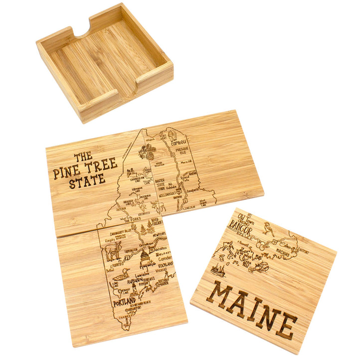 Maine Puzzle 4-Pc. Coaster Set with Case