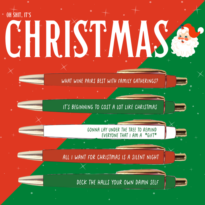 Christmas Pen Set (Holiday, pen, office, funny, unique, gift