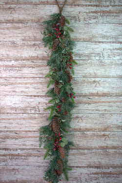 Red Icy Berry & Pine 4ft Garland