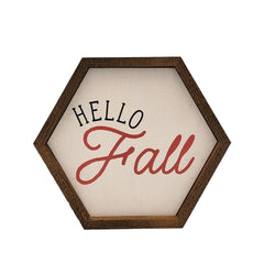 Hello Fall Hexagon Sign - Fall Decor