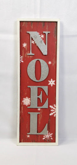 Noel Wooden Sign - Red 32in