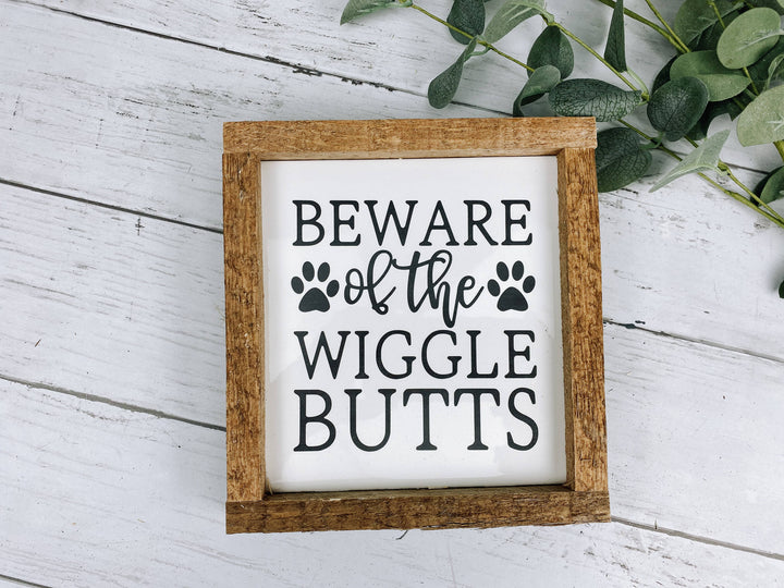 Beware Of The Wiggle Butts Dog Subway Tile Sign