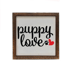 6x6 Puppy Love Valentine's Day Sign