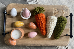 Farmhouse Crochet Carrot, Easter Decor, Fresh Spring Home: Twine / White