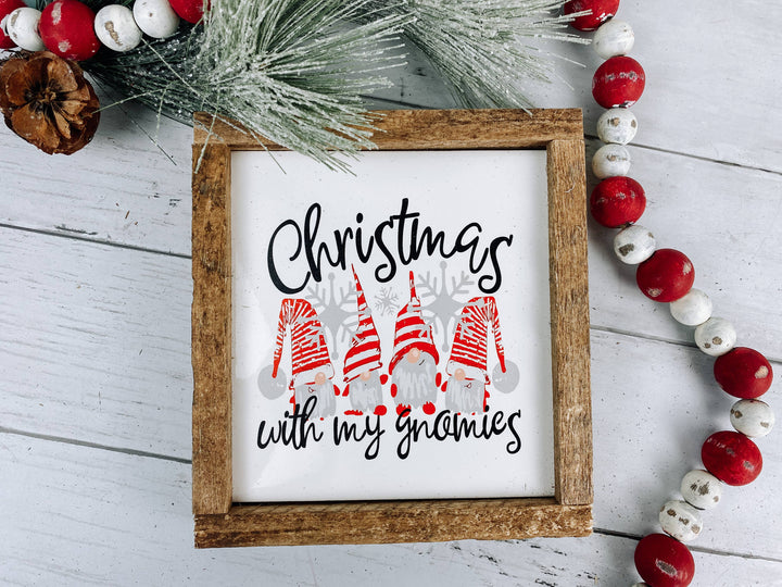 Christmas With My Gnomies Subway Tile Sign, Christmas