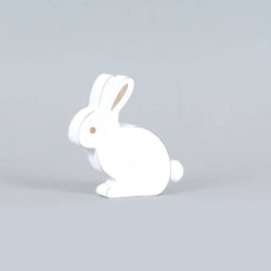 35004 - 5.25x5x1 chnky wd shp (BUNNY) wh/ntrl Easter Spring