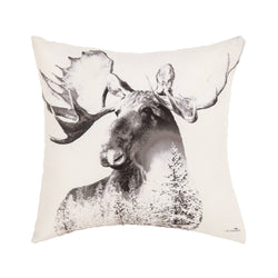 Moose Forest Wildlife Indoor/Outdoor Throw Pillow