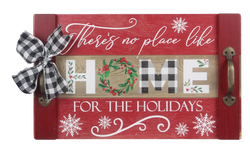 Wood Home Christmas Serving Sign Tray